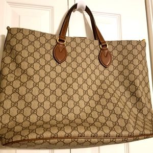 Gucci GG Monogram Tote, Brown
